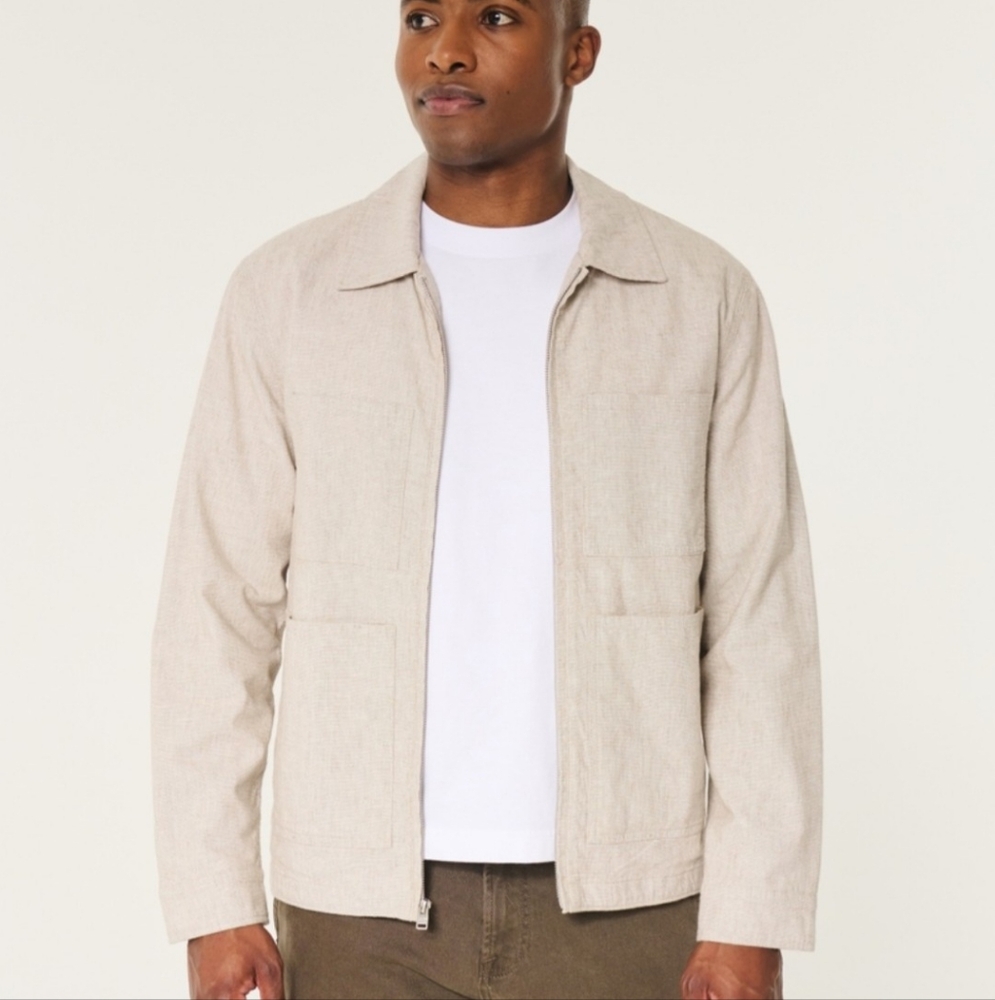 Linen Blend Hollister Chore Jacket
